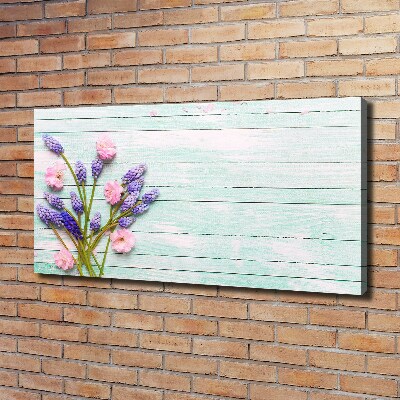 Canvas wall art Lavender on wood