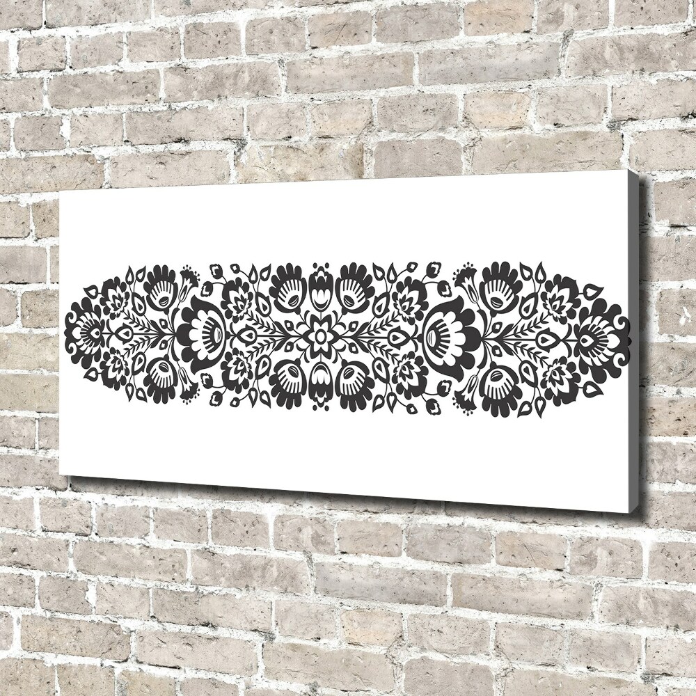 Canvas wall art Folk flowers