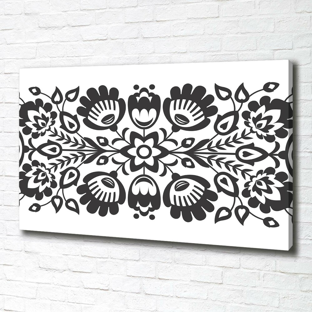 Canvas wall art Folk flowers