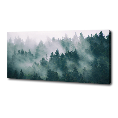 Canvas wall art Fog over the forest