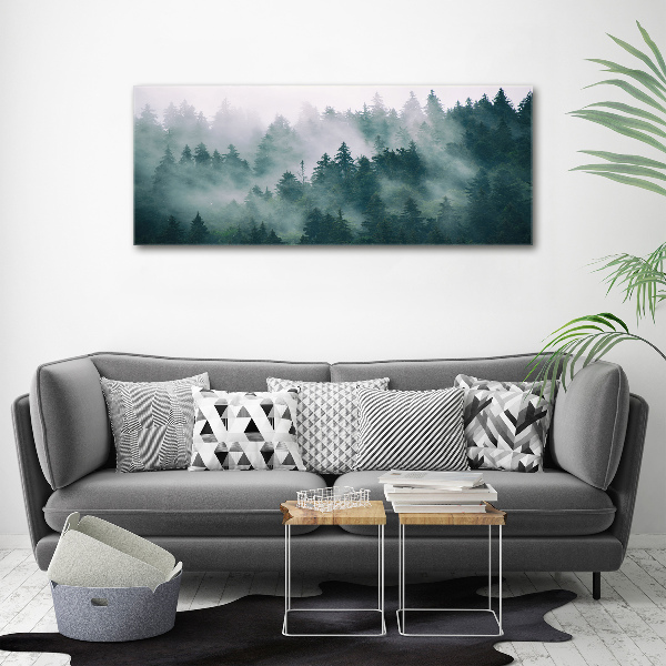 Canvas wall art Fog over the forest