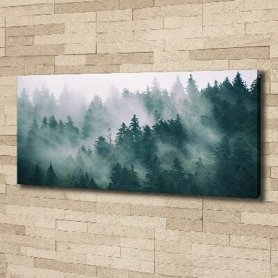 Canvas wall art Fog over the forest