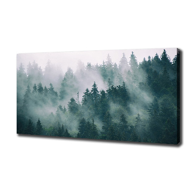 Canvas wall art Fog over the forest