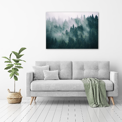 Canvas wall art Fog over the forest