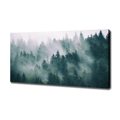 Canvas wall art Fog over the forest