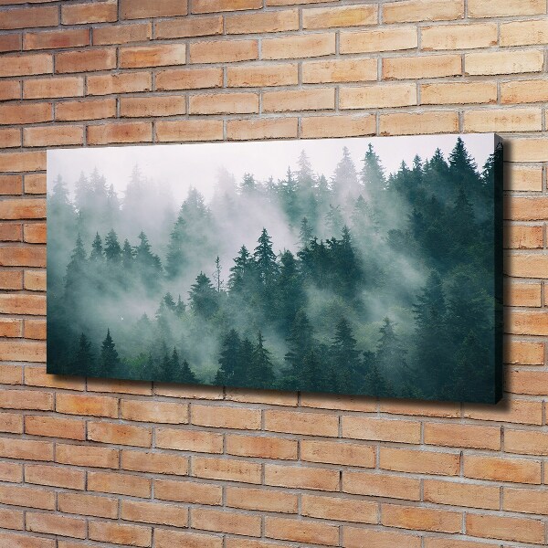 Canvas wall art Fog over the forest