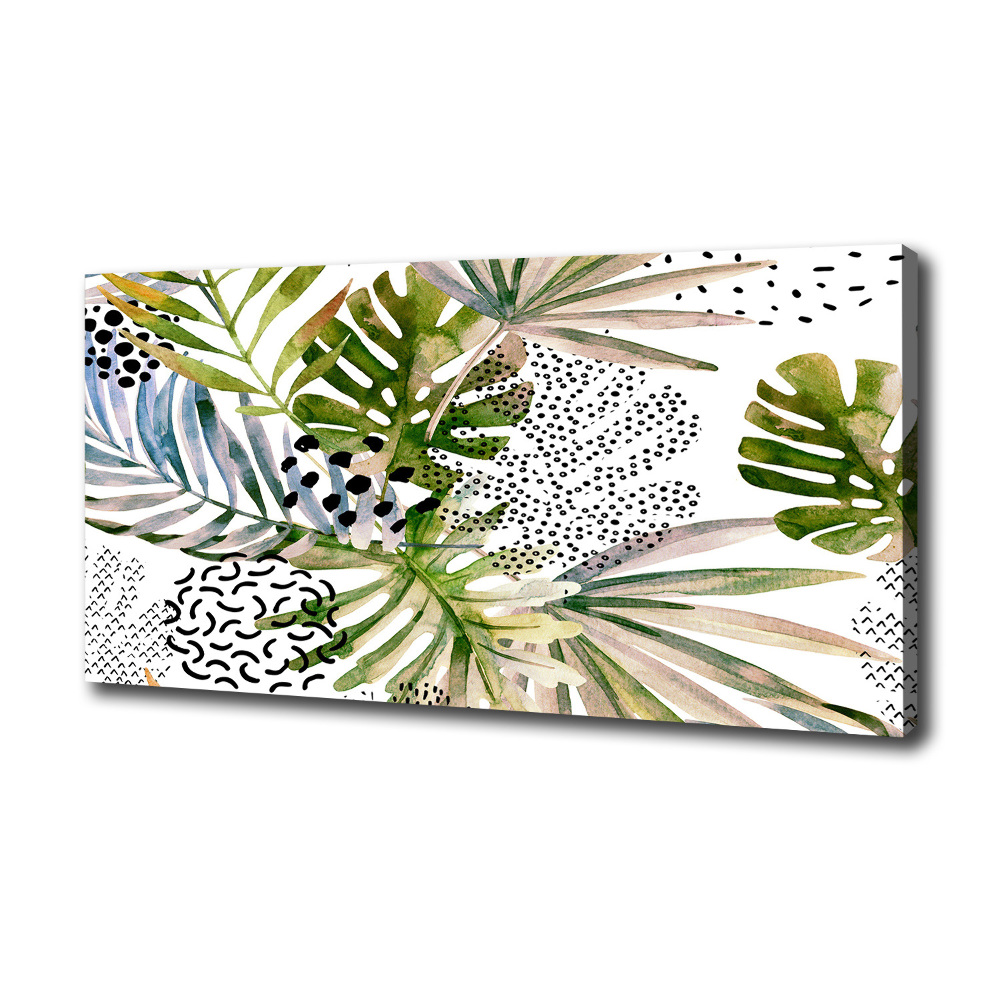 Canvas wall art Tropical leaves