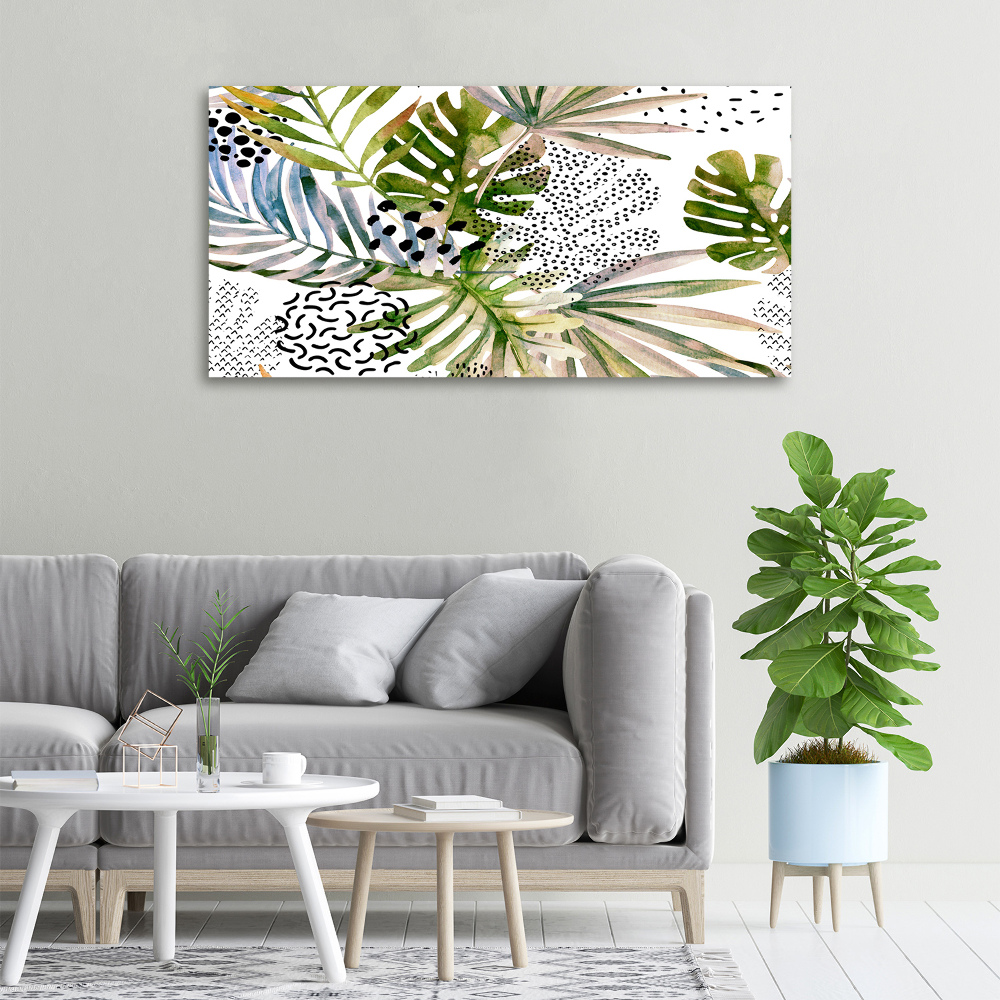 Canvas wall art Tropical leaves