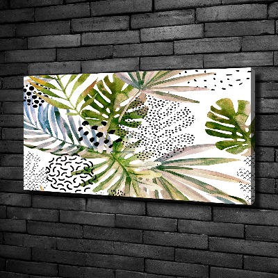 Canvas wall art Tropical leaves