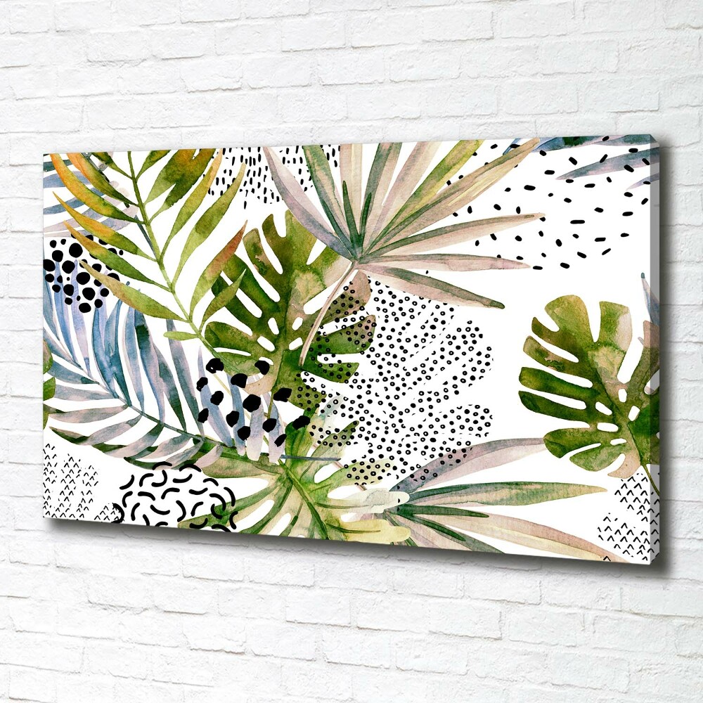 Canvas wall art Tropical leaves