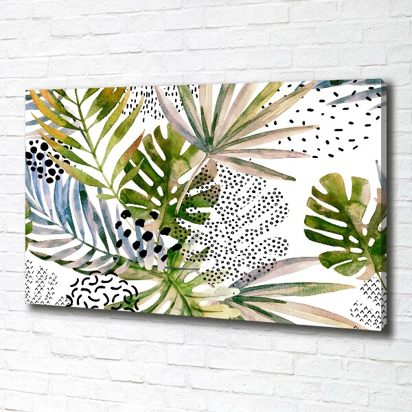 Canvas wall art Tropical leaves