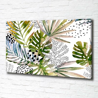 Canvas wall art Tropical leaves