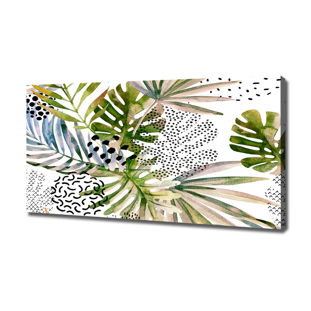 Canvas wall art Tropical leaves