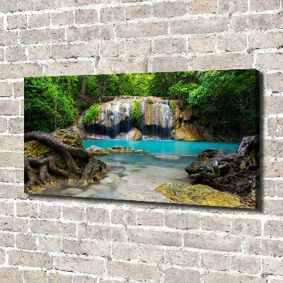 Canvas wall art Waterfall in the forest