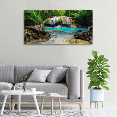 Canvas wall art Waterfall in the forest