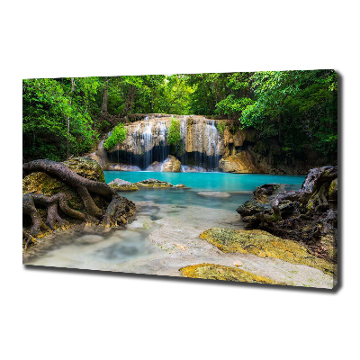 Canvas wall art Waterfall in the forest