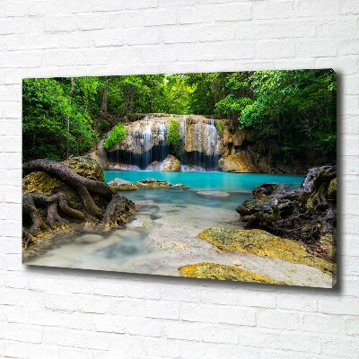 Canvas wall art Waterfall in the forest