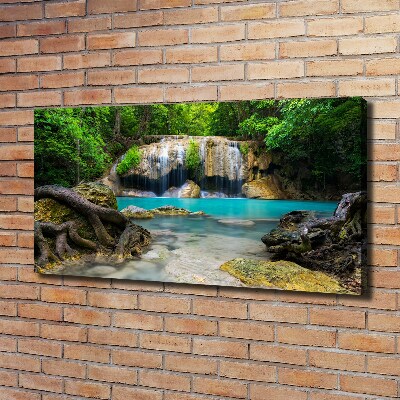 Canvas wall art Waterfall in the forest