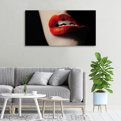 Canvas wall art Red lips