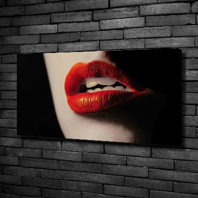 Canvas wall art Red lips