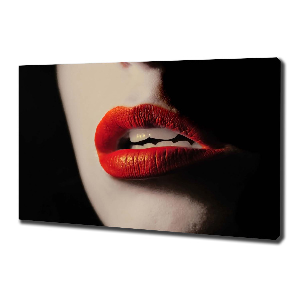 Canvas wall art Red lips