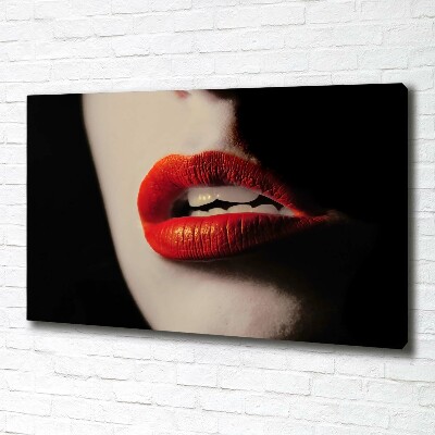 Canvas wall art Red lips