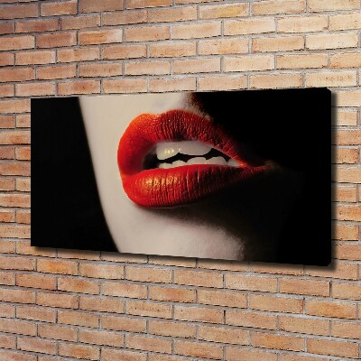 Canvas wall art Red lips