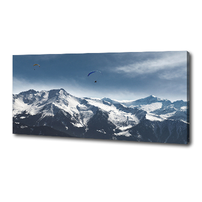 Canvas wall art Paraglide of the Alps