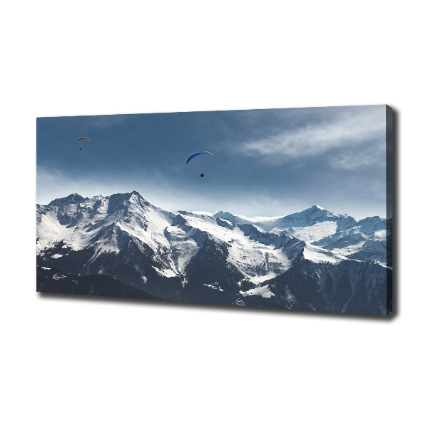 Canvas wall art Paraglide of the Alps