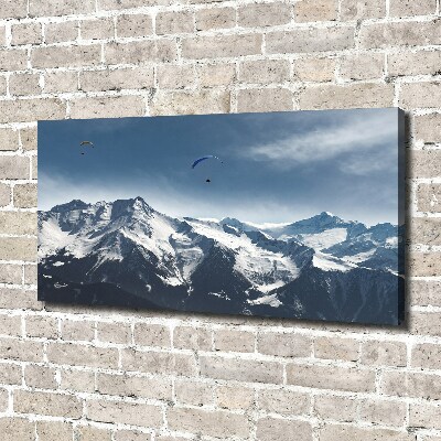 Canvas wall art Paraglide of the Alps