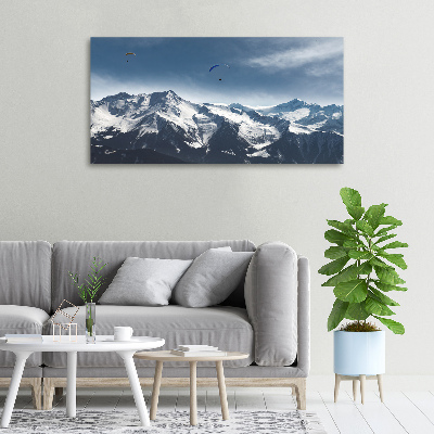 Canvas wall art Paraglide of the Alps