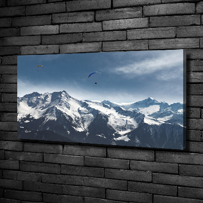 Canvas wall art Paraglide of the Alps