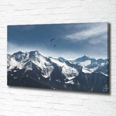 Canvas wall art Paraglide of the Alps