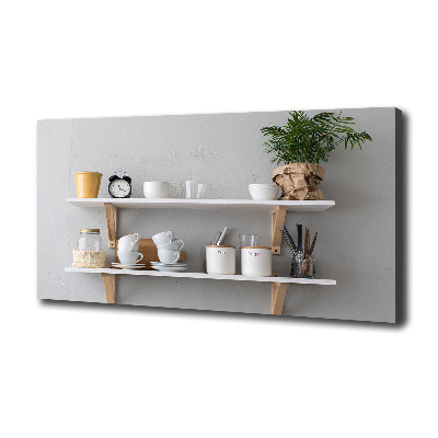 Canvas wall art Decorations on the shelf