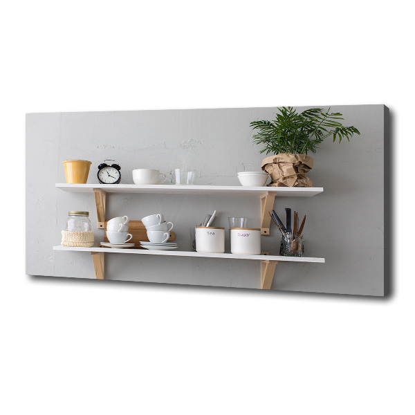 Canvas wall art Decorations on the shelf