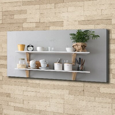 Canvas wall art Decorations on the shelf