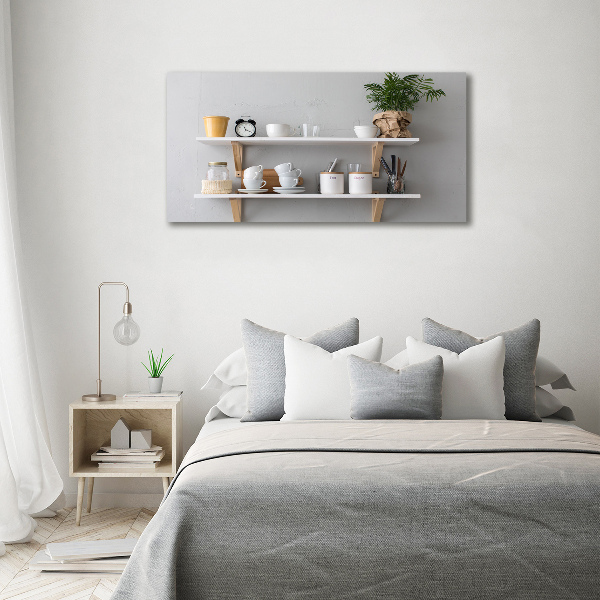 Canvas wall art Decorations on the shelf