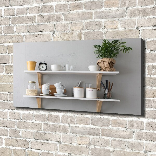 Canvas wall art Decorations on the shelf