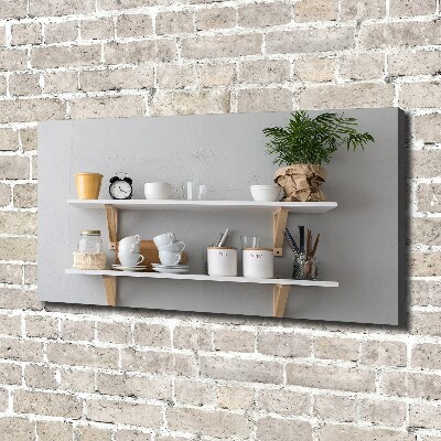 Canvas wall art Decorations on the shelf