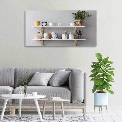 Canvas wall art Decorations on the shelf