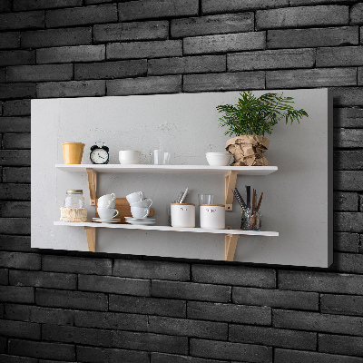 Canvas wall art Decorations on the shelf