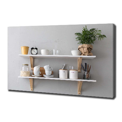 Canvas wall art Decorations on the shelf