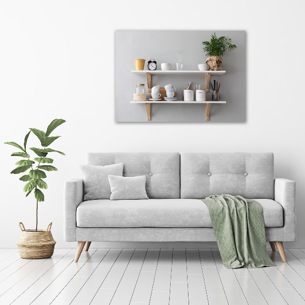 Canvas wall art Decorations on the shelf