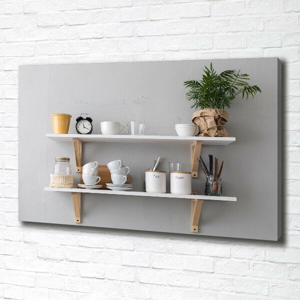 Canvas wall art Decorations on the shelf