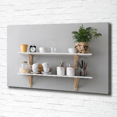 Canvas wall art Decorations on the shelf