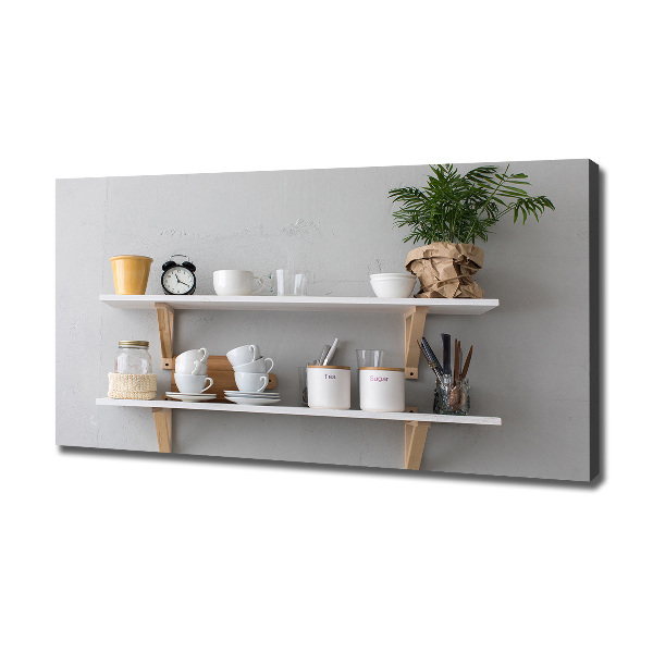 Canvas wall art Decorations on the shelf