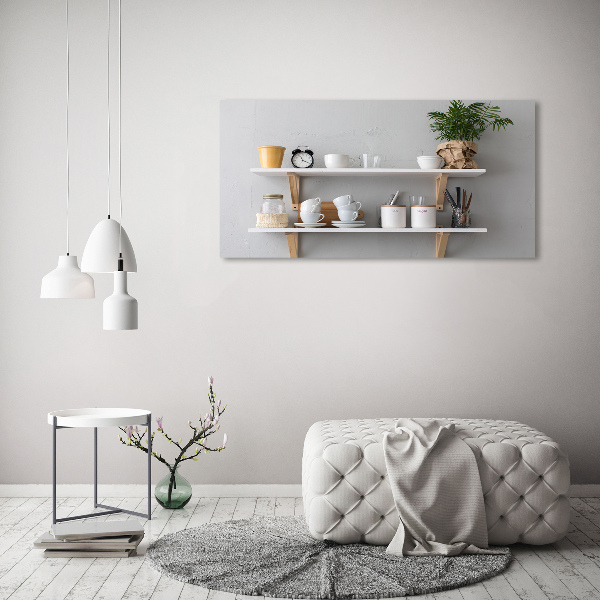 Canvas wall art Decorations on the shelf