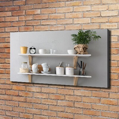 Canvas wall art Decorations on the shelf