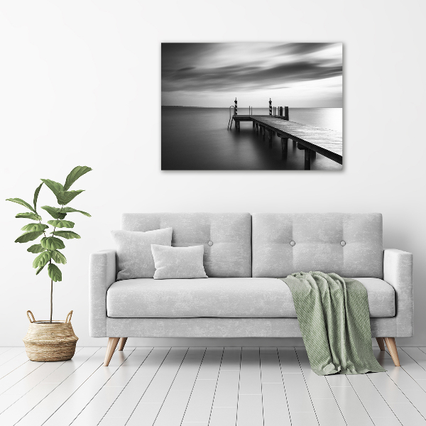 Canvas wall art Pier by the lake