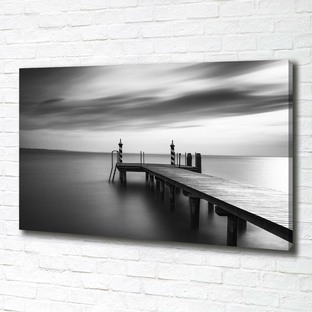 Canvas wall art Pier by the lake